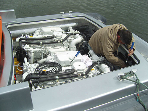 V-type 14mtr final adjustments V-type RIB Inboard Engines